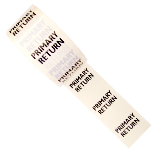 PRIMARY RETURN - White Printed Pipe Identification (ID) Tape