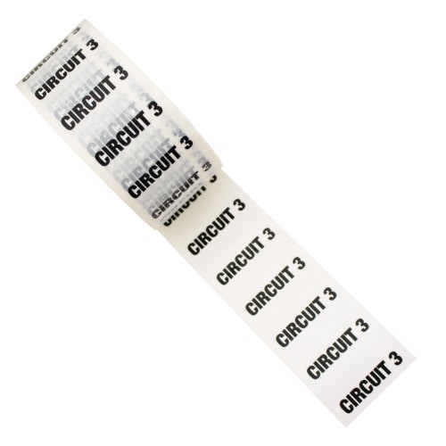 CIRCUIT 3 - White Printed Pipe Identification (ID) Tape