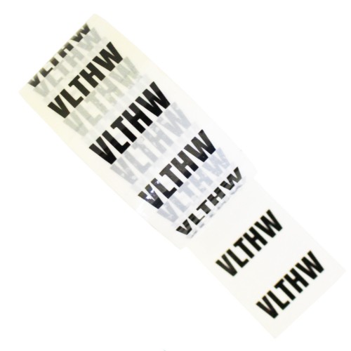 VLTHW (V L T H W) - White Printed Pipe Identification (ID) Tape