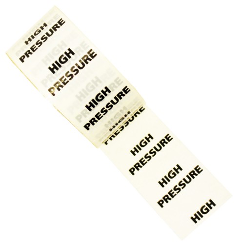 HIGH PRESSURE - White Printed Pipe Identification (ID) Tape