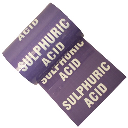 SULPHURIC ACID (H2SO4) - Colour Printed Pipe Identification (ID) Tape