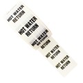 HOT WATER RETURN - White Printed Pipe Identification (ID) Tape
