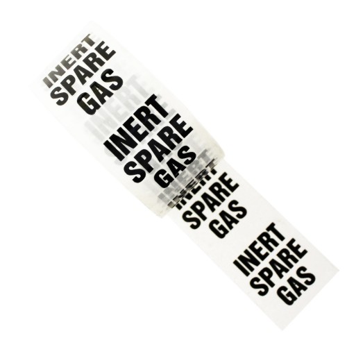 INERT SPARE GAS - White Printed Pipe Identification (ID) Tape
