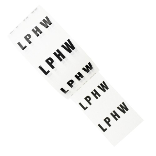 L P H W (LPHW Low Pressure Hot Water) - White Printed Pipe Identification (ID) Tape