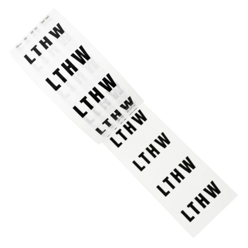 LTHW (L T H W) - White Printed Pipe Identification (ID) Tape