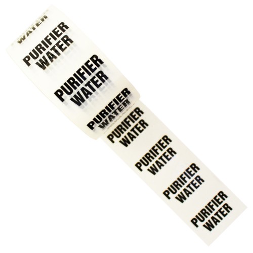 PURIFIER WATER - White Printed Pipe Identification (ID) Tape
