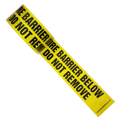 FIRE BARRIER BELOW DO NOT REMOVE - Colour Printed Pipe Identification (ID) Tape