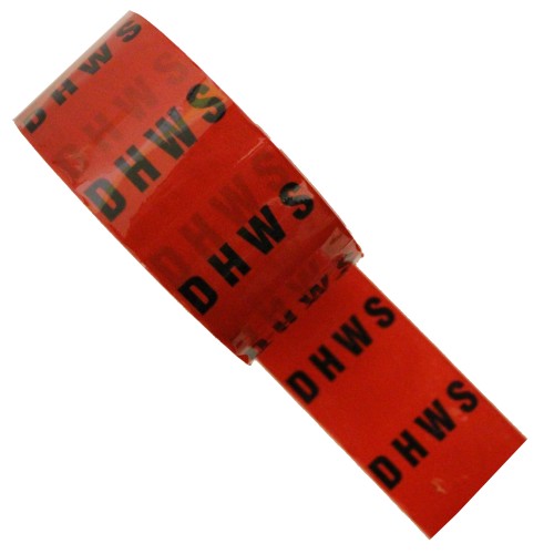 DHWS (D H W S / Domestic Hot Water Services) - Colour Printed Pipe Identification (ID) Tape