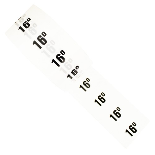 16 Degrees - White Printed Pipe Identification (ID) Tape