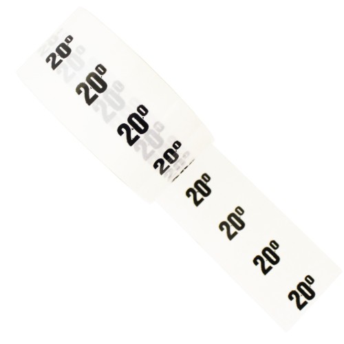 20 Degrees - White Printed Pipe Identification (ID) Tape