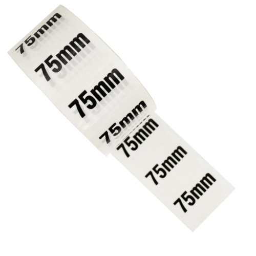 75mm - White Printed Pipe Identification (ID) Tape