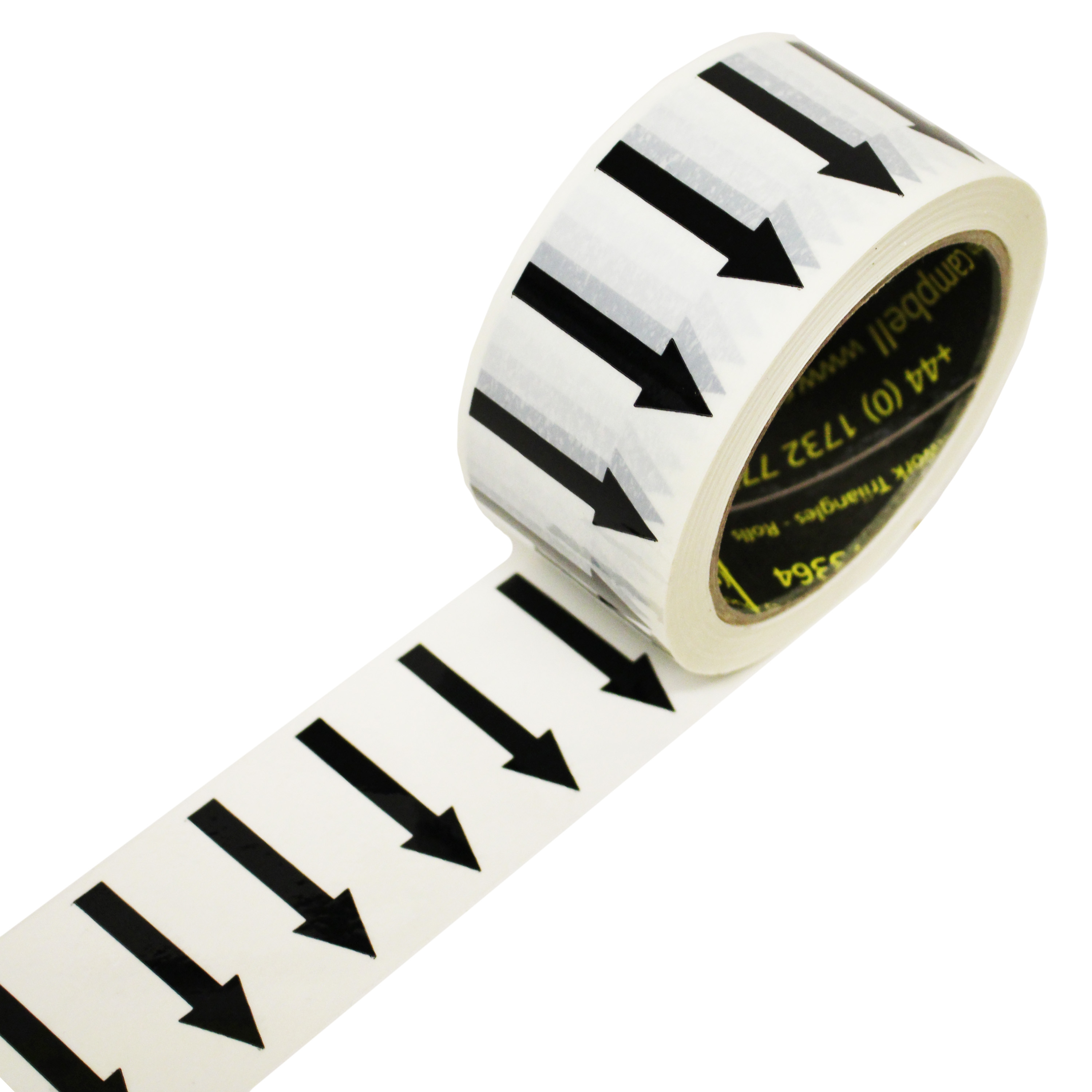 Arrows Across the Tape (48mm) White Printed Pipe Identification (ID