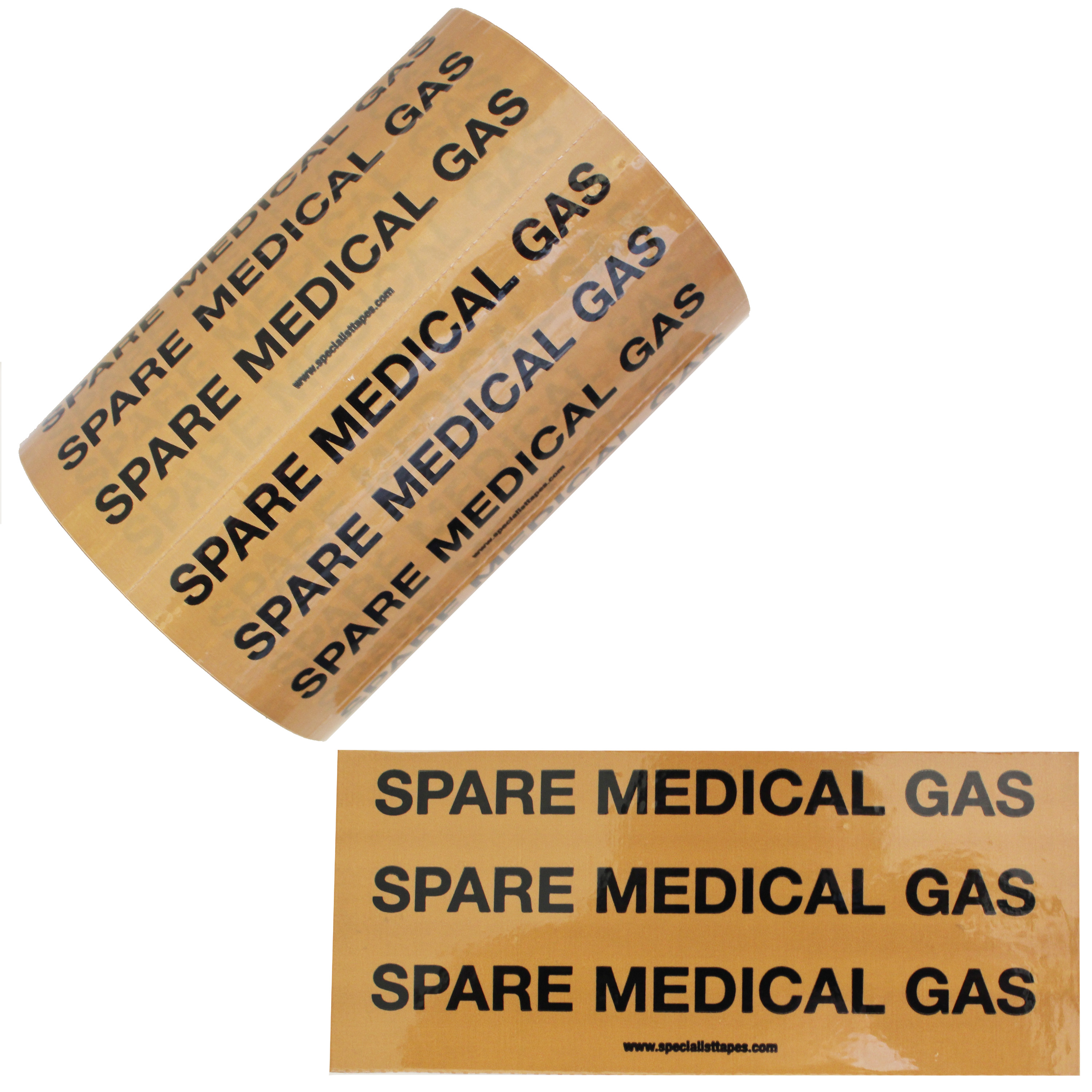 SPARE MEDICAL GAS Pipe Identification (ID) Labels Campbell International Specialist Tapes.