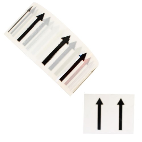 Arrows Across the Tape Perforated every 62mm - White Printed Pipe Identification (ID) Tape