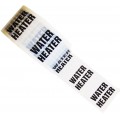 WATER HEATER - White Printed Pipe Identification (ID) Tape