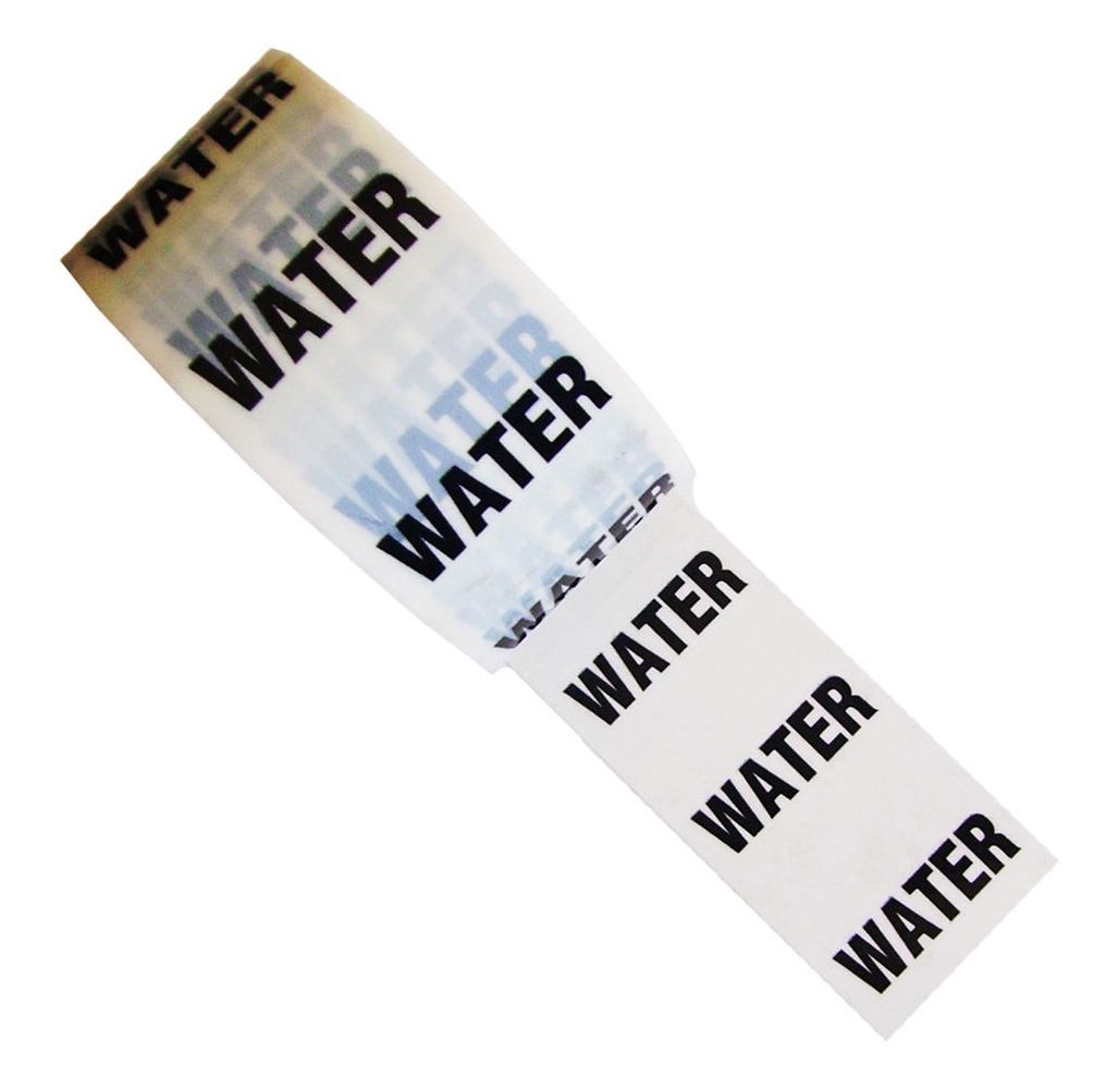 WATER White Printed Pipe Identification (ID) Tape Campbell