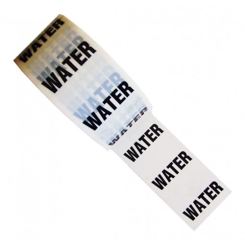 WATER (H2O) - White Printed Pipe Identification (ID) Tape