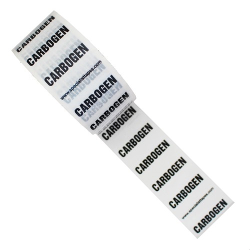 CARBOGEN (CO4) - White Printed Pipe Identification (ID) Tape