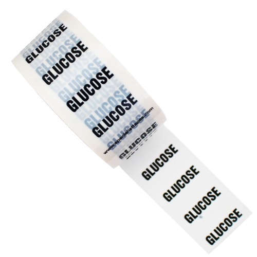 GLUCOSE (C6H12O6) - White Printed Pipe Identification (ID) Tape