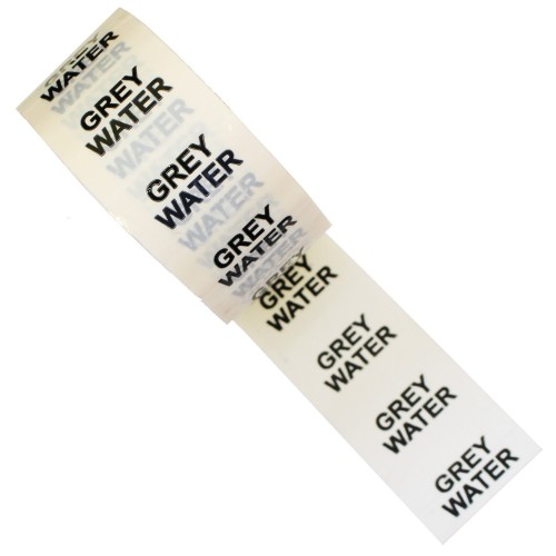 GREY WATER - White Printed Pipe Identification (ID) Tape