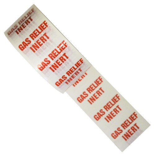 GAS RELIEF INERT - White Printed Pipe Identification (ID) Tape