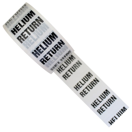 HELIUM RETURN (He) - White Printed Pipe Identification (ID) Tape