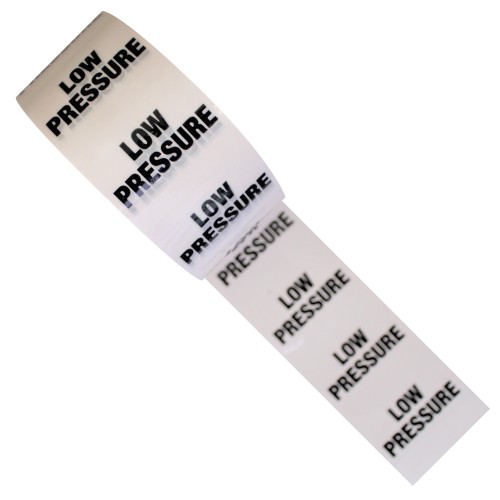 LOW PRESSURE - White Printed Pipe Identification (ID) Tape