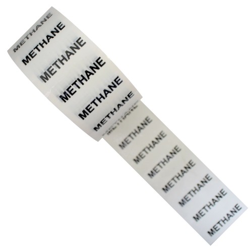 METHANE (CH4) - White Printed Pipe Identification (ID) Tape