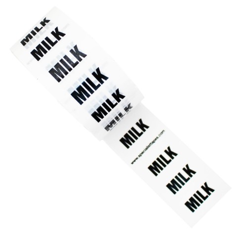 MILK - White Printed Pipe Identification (ID) Tape
