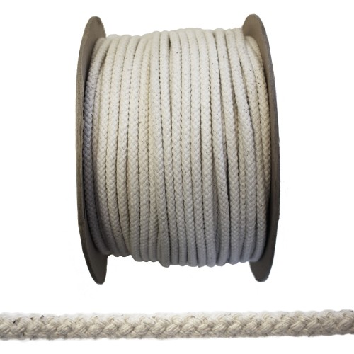 7mm No. 5 Waxed Cotton White Rope / Sash Line