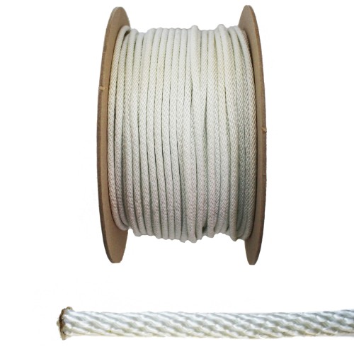 5mm Nylon Solid Braided White Sash Cord - No6