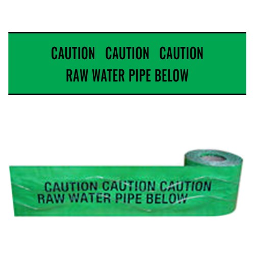 RAW WATER PIPE BELOW - Premium Detectable Underground Warning Tape