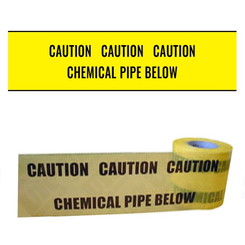 CHEMICAL PIPE BELOW - Premium Underground Warning Tape