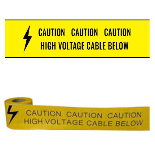 HIGH VOLTAGE CABLE BELOW - Premium Underground Warning Tape