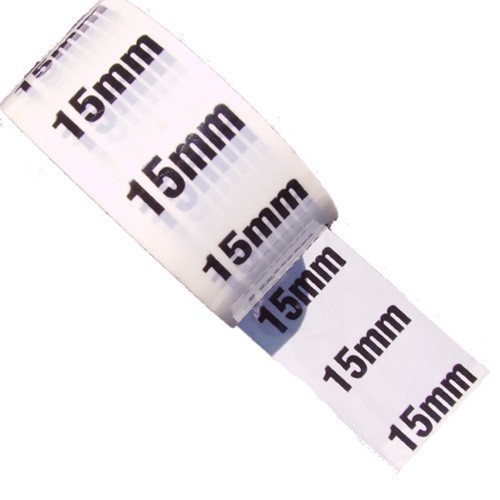 15mm - White Printed Pipe Identification (ID) Tape