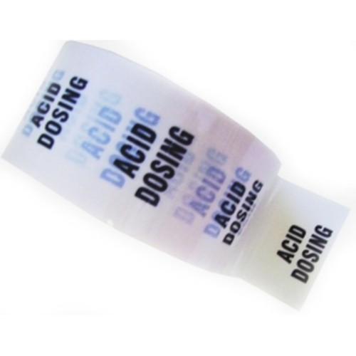 ACID DOSING - White Printed Pipe Identification (ID) Tape