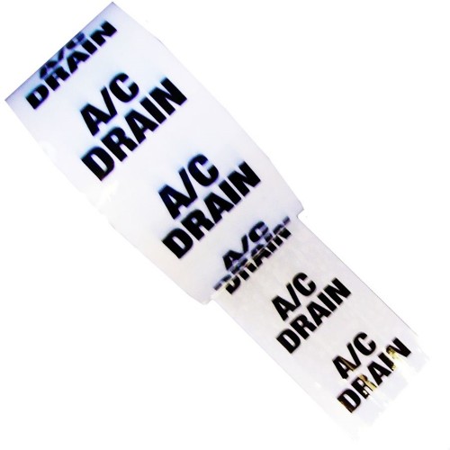 A/C DRAIN - White Printed Pipe Identification (ID) Tape