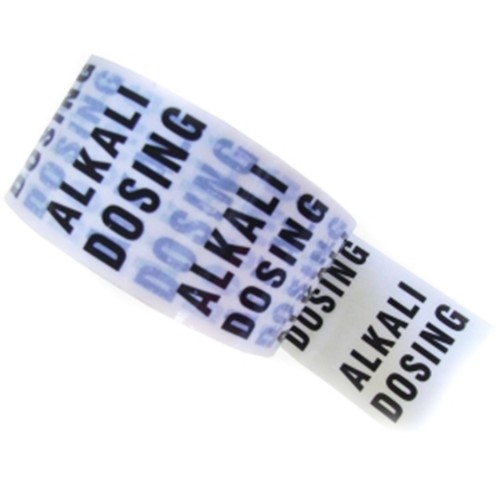 ALKALI DOSING - White Printed Pipe Identification (ID) Tape