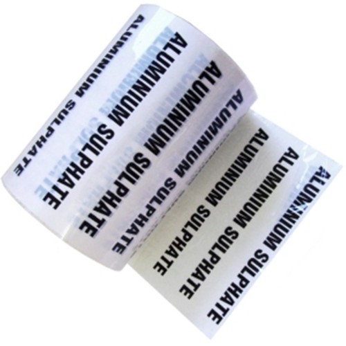 ALUMINIUM SULPHATE (Al2S3O12) - White Printed Pipe Identification (ID) Tape