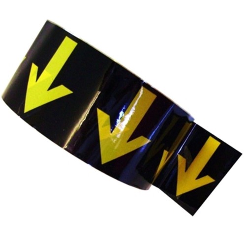 Arrows Across the Tape (48mm Yellow on Black) - Colour Printed Pipe Identification (ID) Tape