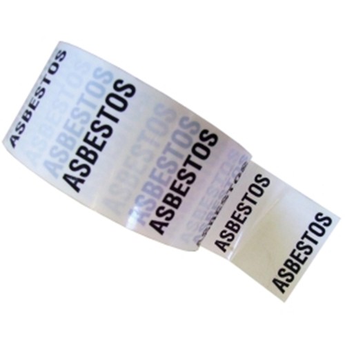 ASBESTOS - White Printed Pipe Identification (ID) Tape