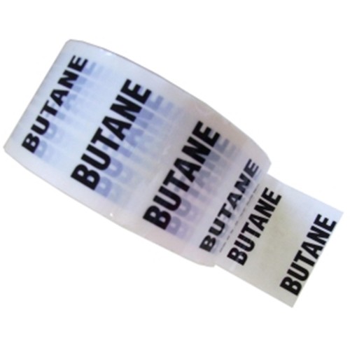 BUTANE (C4H10) - White Printed Pipe Identification (ID) Tape