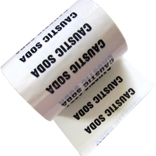 CAUSTIC SODA - White Printed Pipe Identification (ID) Tape