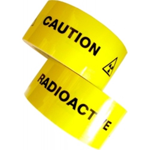 CAUTION (Radioactive Symbol) RADIOACTIVE - 50mm All Weather Pipe Identification (ID) Tape