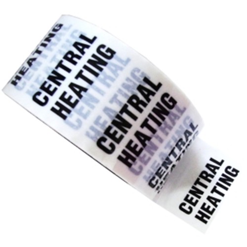 CENTRAL HEATING - White Printed Pipe Identification (ID) Tape