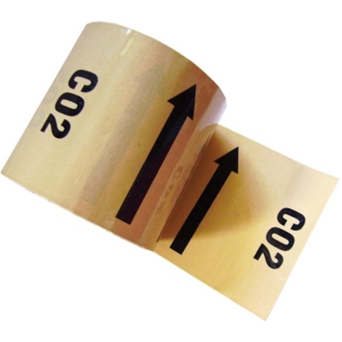 CO2 Arrow (Carbon dioxide) - Colour Printed Pipe Identification (ID) Tape