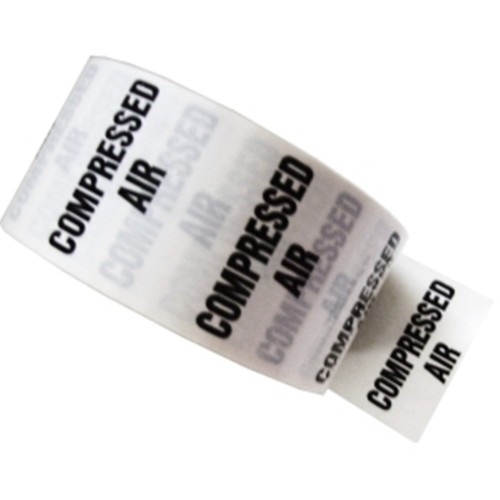 COMPRESSED AIR - White Printed Pipe Identification (ID) Tape