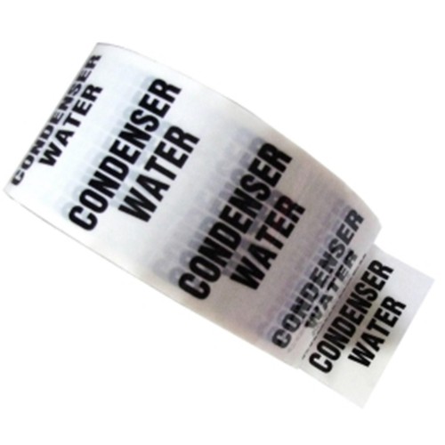 CONDENSER WATER - White Printed Pipe Identification (ID) Tape