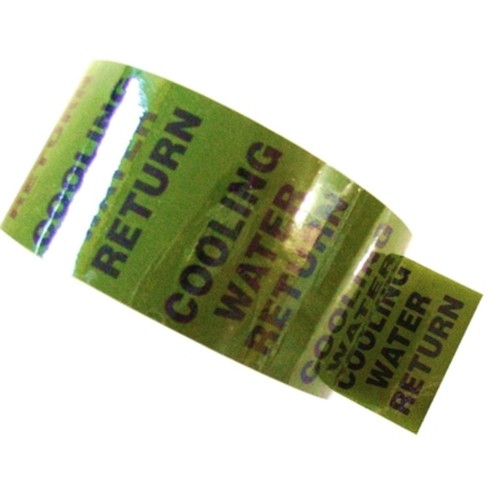 COOLING WATER RETURN - Coloured Printed Pipe Identification (ID) Tape