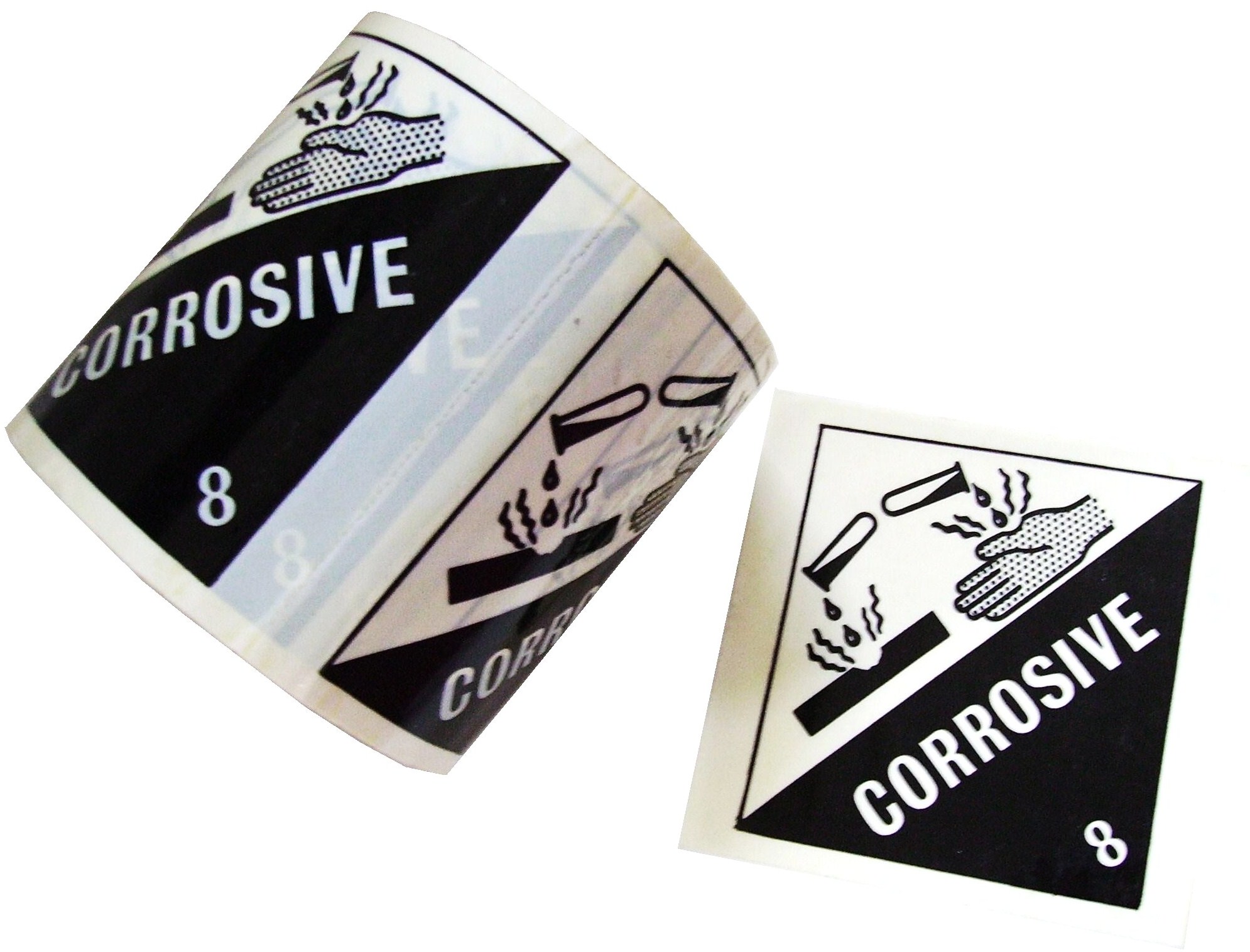 8 Corrosive Premium Hazard Labels